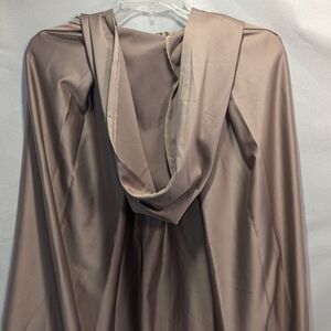 Cape unisex tan long hooded medieval women men Halloween costume